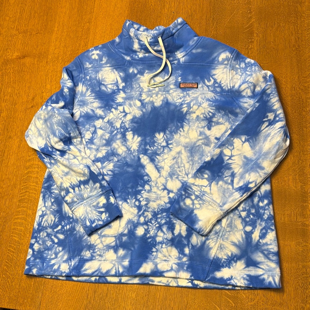 Vineyard Vines tie dye funnel neck shep shirt size L